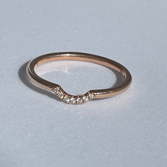 14k Rose Gold and Diamond Bump Band - Picture 1 of 6